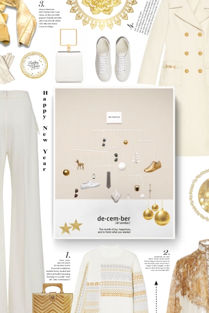 winter - white and gold- Fashion set