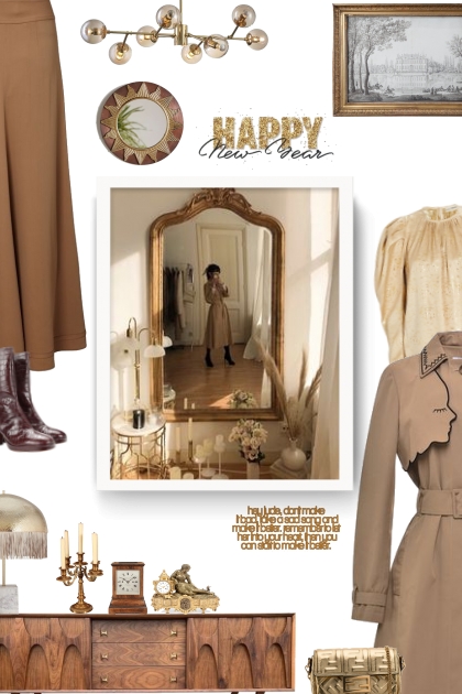 beige and gold- Fashion set