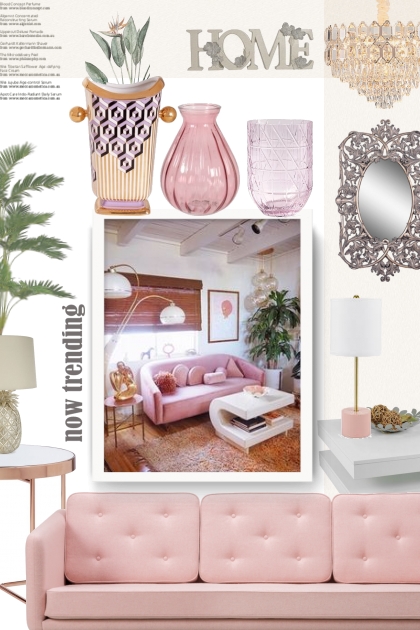 pink glass vase - Fashion set