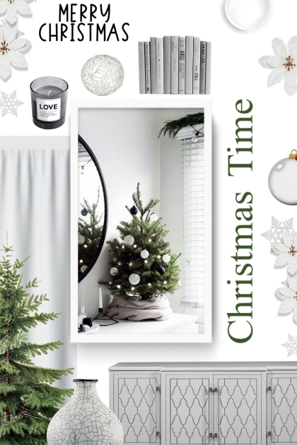  christmas time - green and white- Modna kombinacija