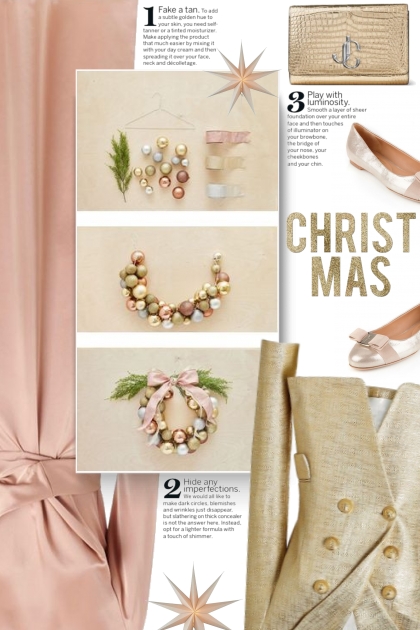 Christmas time - gold and pink- combinação de moda