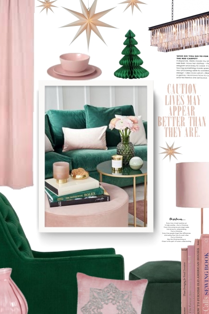 christmas time - green and pink- Fashion set