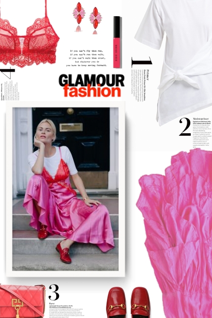 pink, red and white- Combinazione di moda