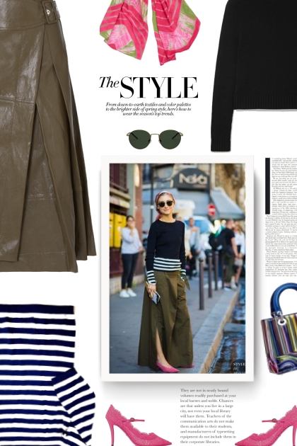 CÉDRIC CHARLIER Glossed faux leather skirt- combinação de moda