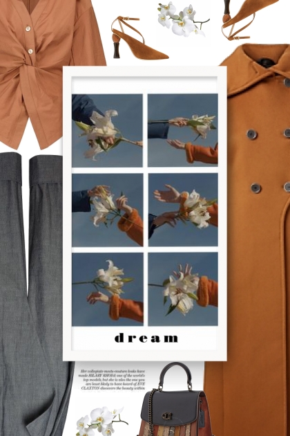  MACKAGE dark orange coat- Modna kombinacija