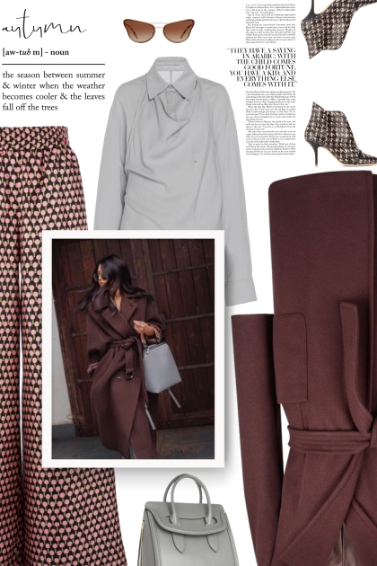 brown and grey- combinação de moda