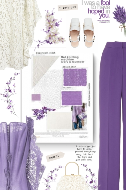 I love you - lilac and white- Combinazione di moda