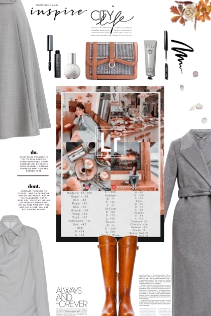 grey and orange- Combinaciónde moda