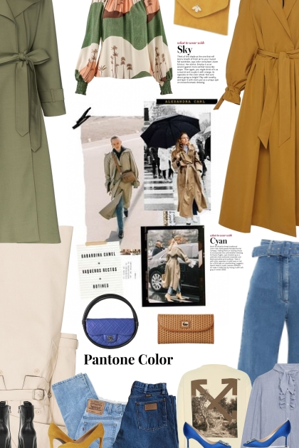belted lightweight trench coat - Fashion set