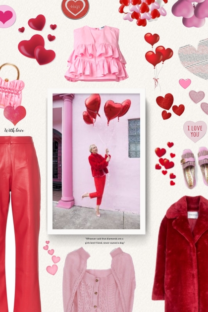 red heart balloons - Fashion set