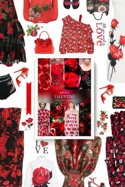 roses - valentines day- Fashion set