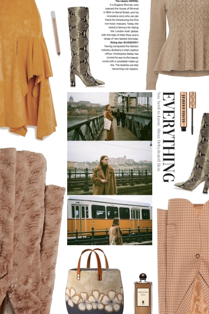 Textured Faux Fur Coat 2021- combinação de moda