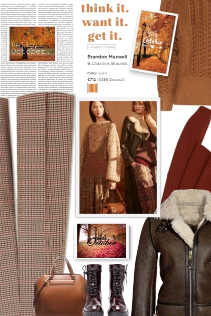 Womens Aviator Brown Leather Jacket - Модное сочетание
