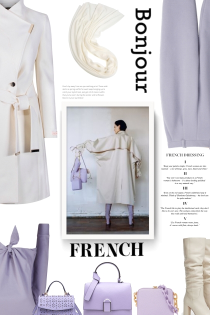 spring - lilac and white- Combinazione di moda