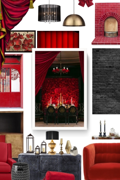 red, black, gold- Fashion set