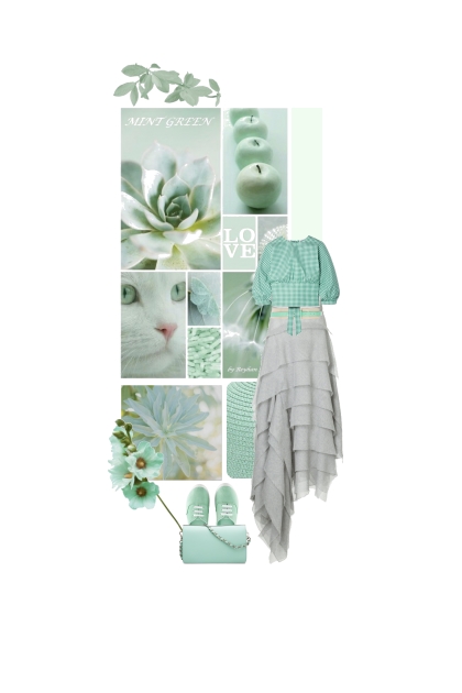 mint green and grey- 搭配