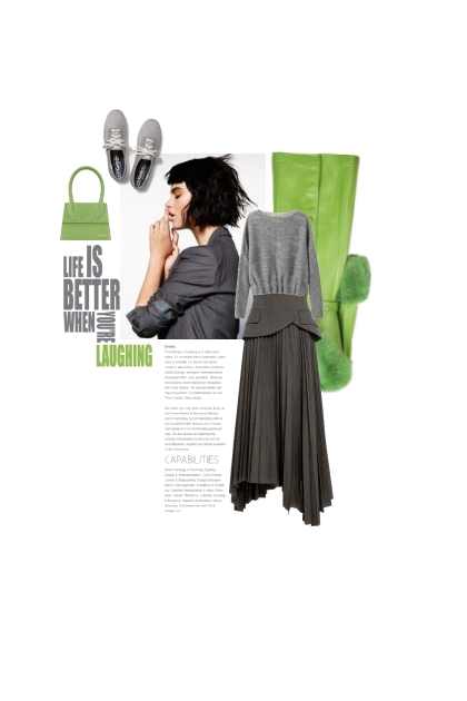 grey and green- Combinazione di moda