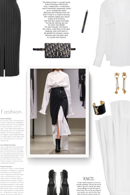 Alexander McQueen Pinstriped skirt- Modna kombinacija