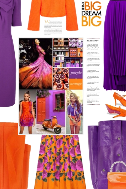 orange/purple- combinação de moda