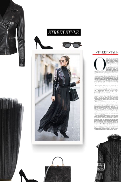 leather and tulle- Fashion set