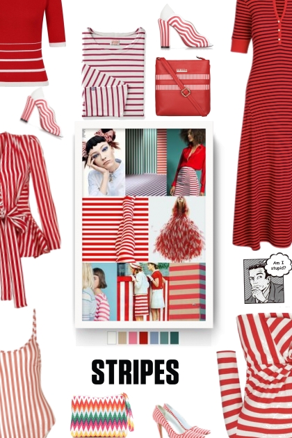 red stripes- Modna kombinacija