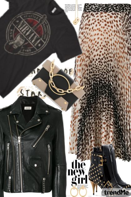 Leopard Print And Black Leather- Modna kombinacija
