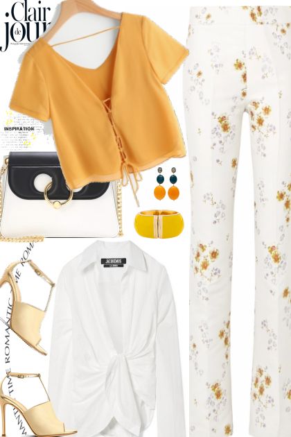 Floral Pants Yellow- combinação de moda