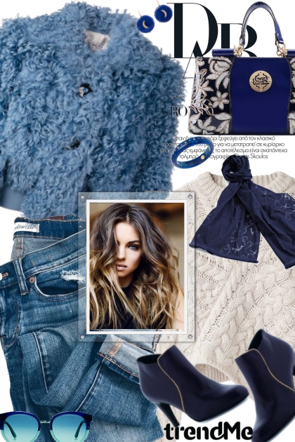 Blue Jacket- combinação de moda