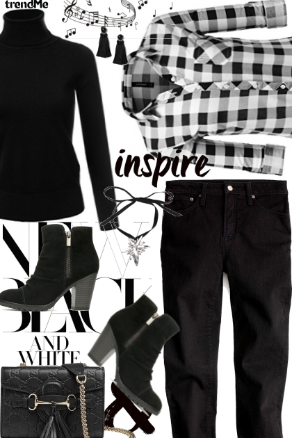 Black and White Check- combinação de moda