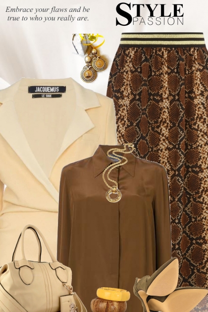 Snake Print Skirt- Combinaciónde moda
