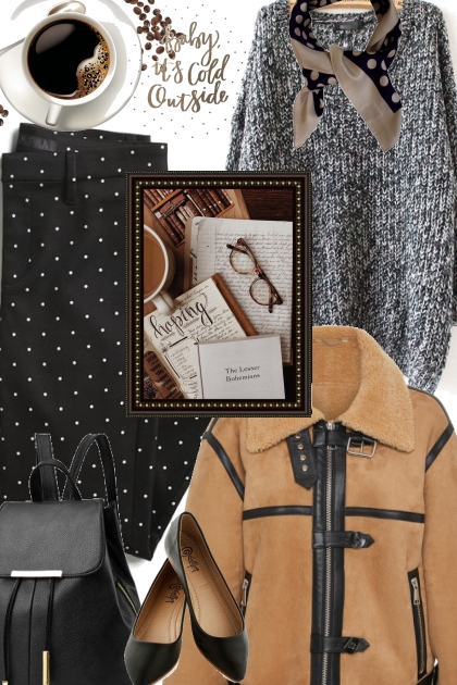 Brown and Black Jacket- Combinaciónde moda