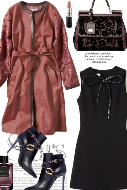 Rust Lace Coat- Fashion set