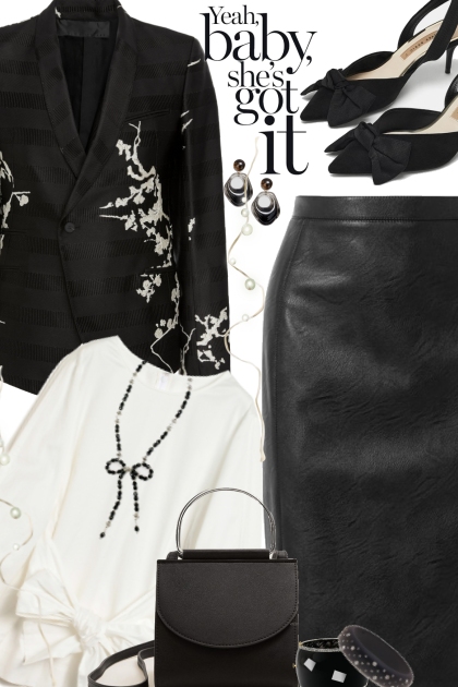 Black & White Jacket- Fashion set