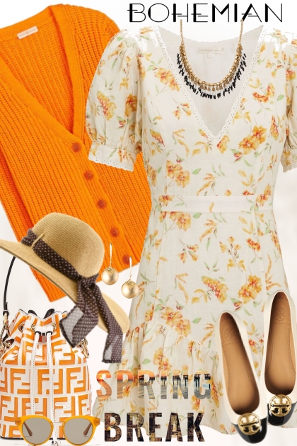 Orange for Spring- combinação de moda