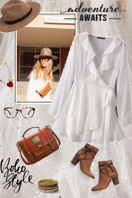 Boho White Dress- Modna kombinacija