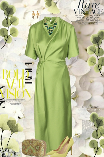Bright Green Dress- Fashion set