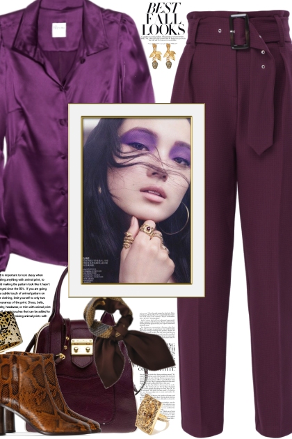 Purple with Brown Snakeskin Boots- コーディネート
