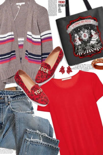 Stripe Cardigan- Combinaciónde moda