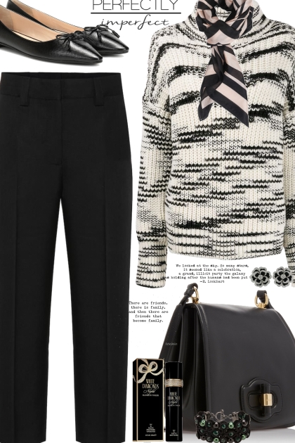 Black and White Sweater- Modna kombinacija
