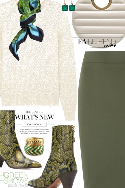 Olive Green Skirt- Modna kombinacija