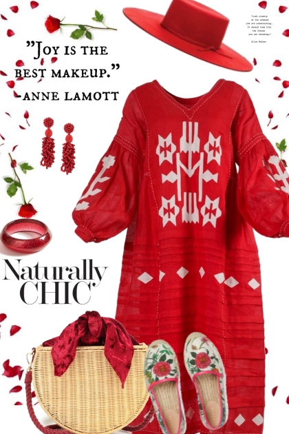 Red Puff Sleeve Dress- Combinaciónde moda