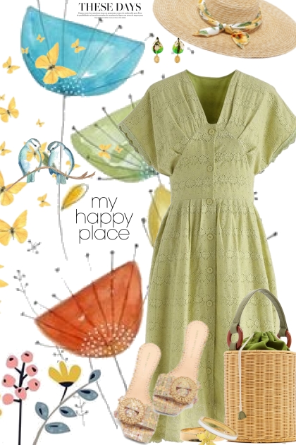 Spring Green Dress- Fashion set