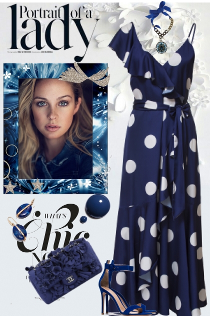 Blue and White Polka Dot- Fashion set