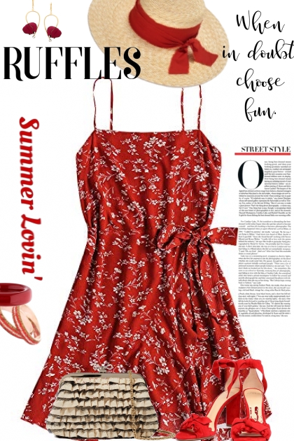 Red Ruffles- combinação de moda