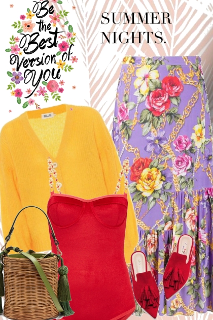 Bright Floral Skirt- Fashion set