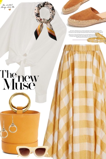 Mustard and Cream Skirt- Modekombination