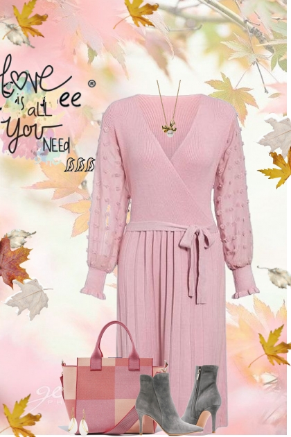 Pink Sweater Dress- Modna kombinacija