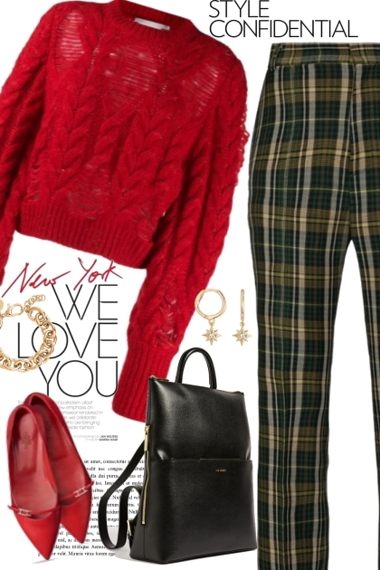 Stella McCartney Red Sweater- combinação de moda