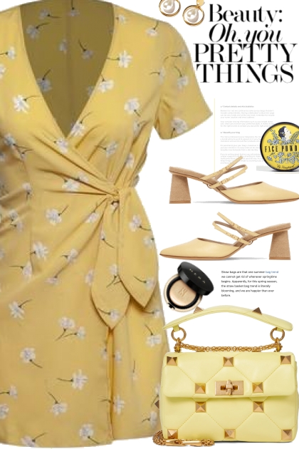 Valentino Garavini Yellow Bag- Fashion set