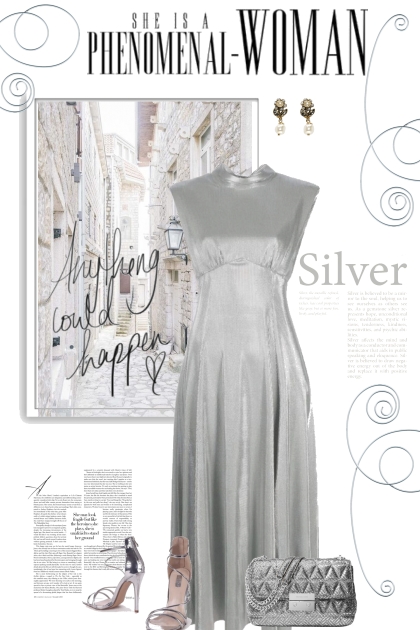 Silver Dress- combinação de moda